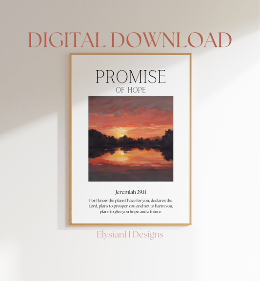 'Promise of Hope' Jeremiah 29:11 Digital Download Poster