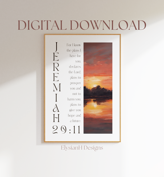 'Sunrise of Promise' Jeremiah 29:11 Digital Download Poster