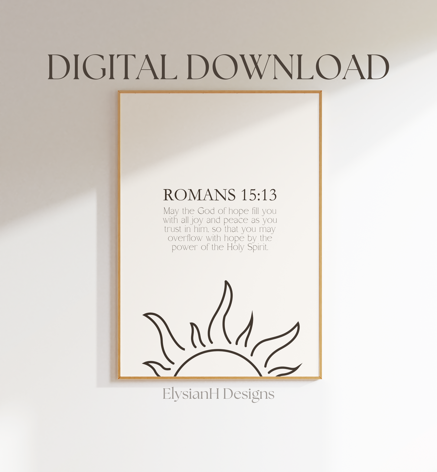 'God of Hope' Romans 15:13 Digital Download Poster