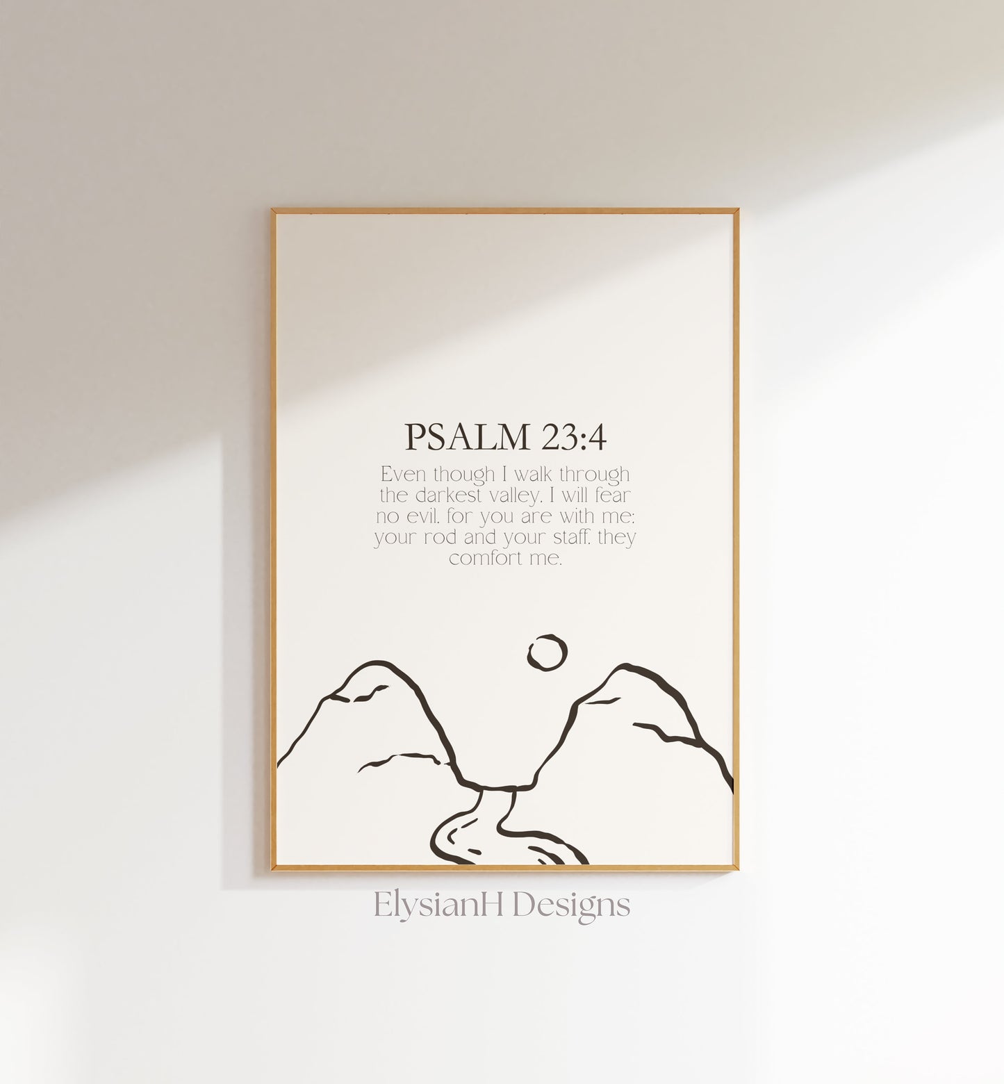 Psalm 23:4 Wall Art | Fear no evil | Valley art | Bible verse prints, Printed & Shipped, Christian Home Decor Print, Christian Faith Poster